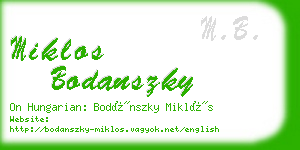 miklos bodanszky business card